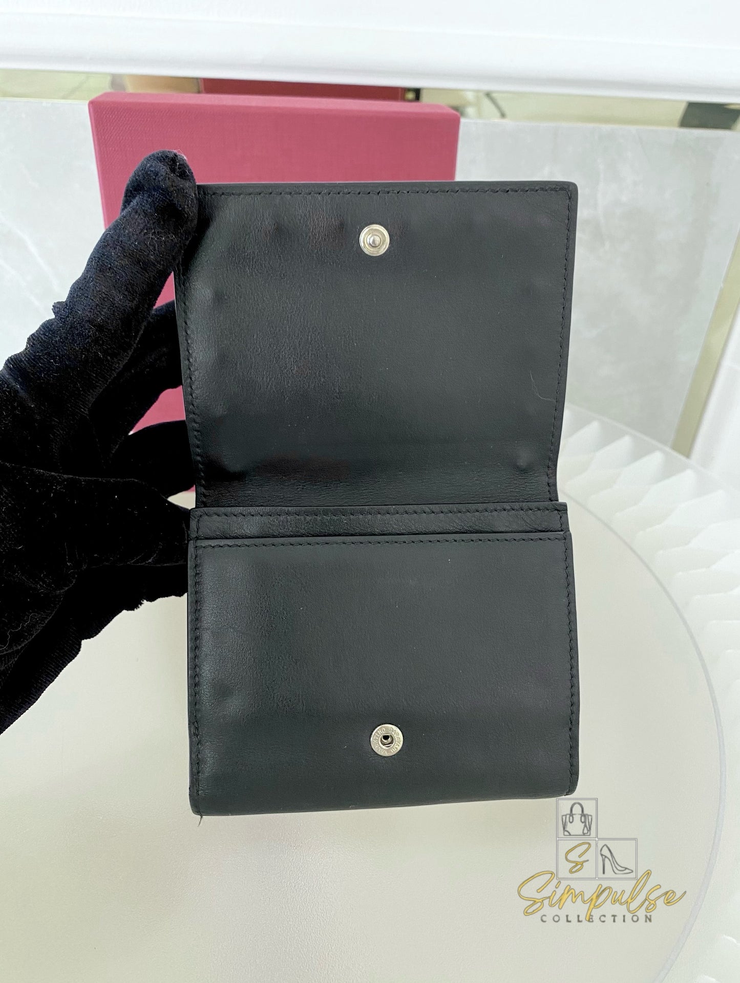 Valentino Garavani Bifold Black Calfskin