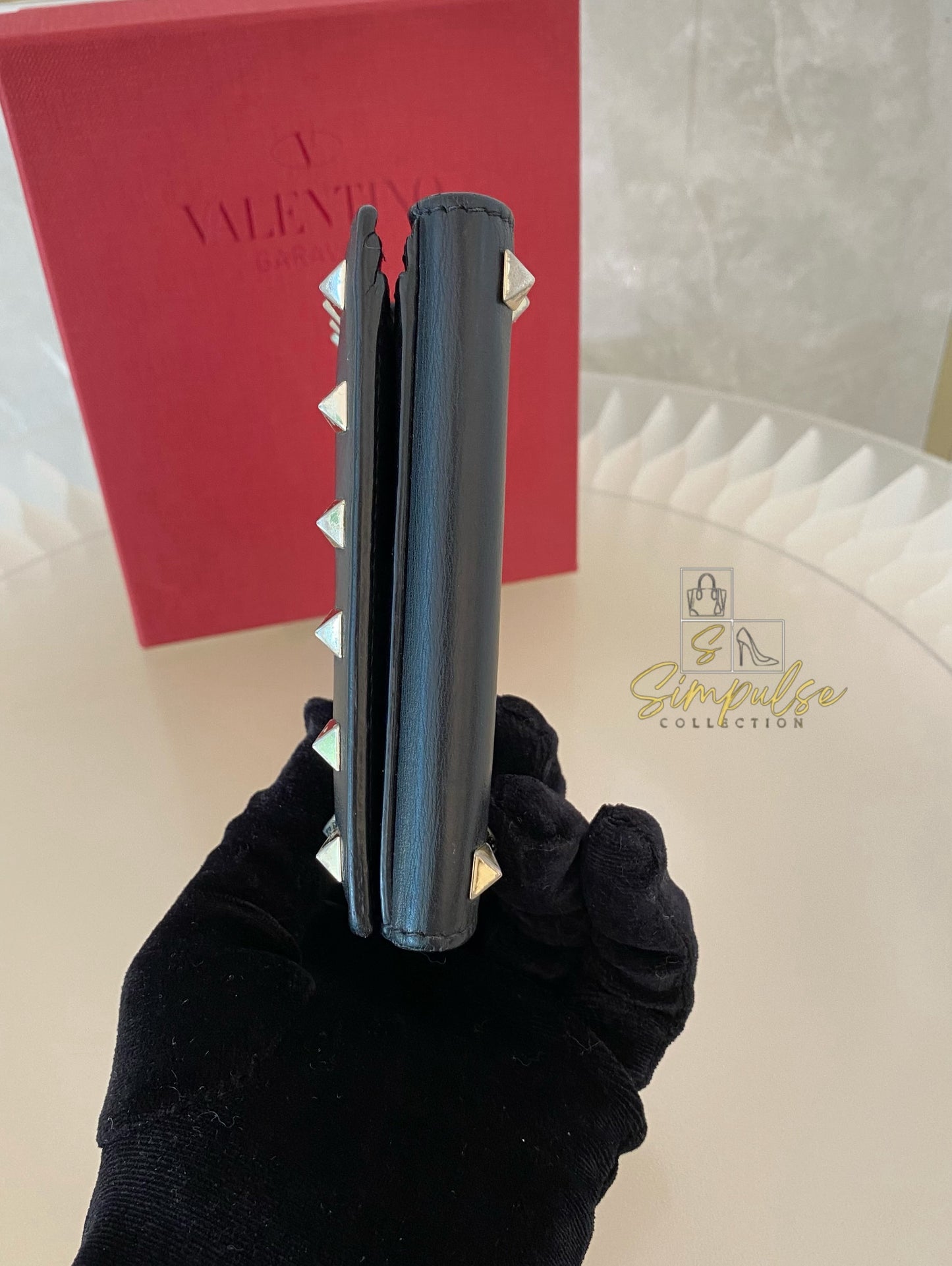 Valentino Garavani Bifold Black Calfskin