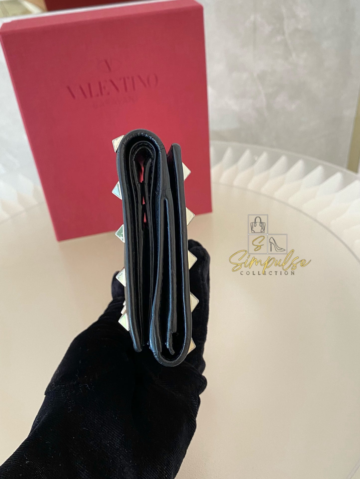 Valentino Garavani Bifold Black Calfskin