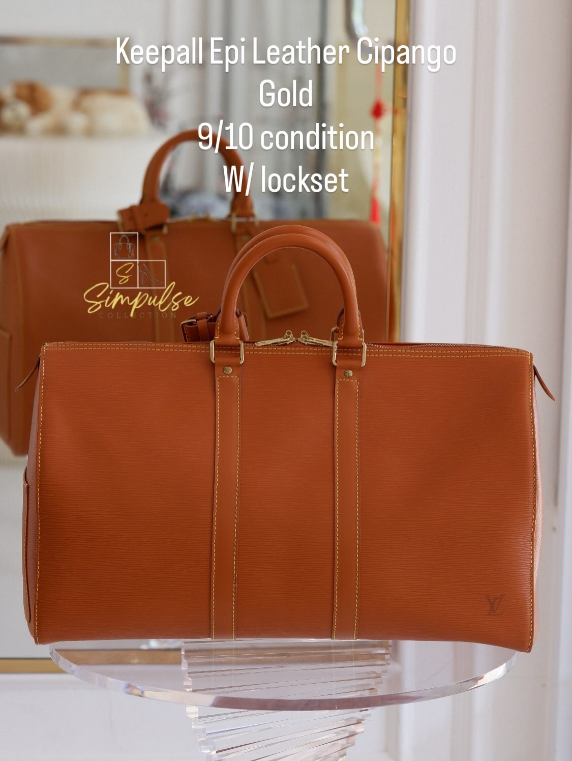 Louis Vuitton Keepall Epi Leather Cipango Gold