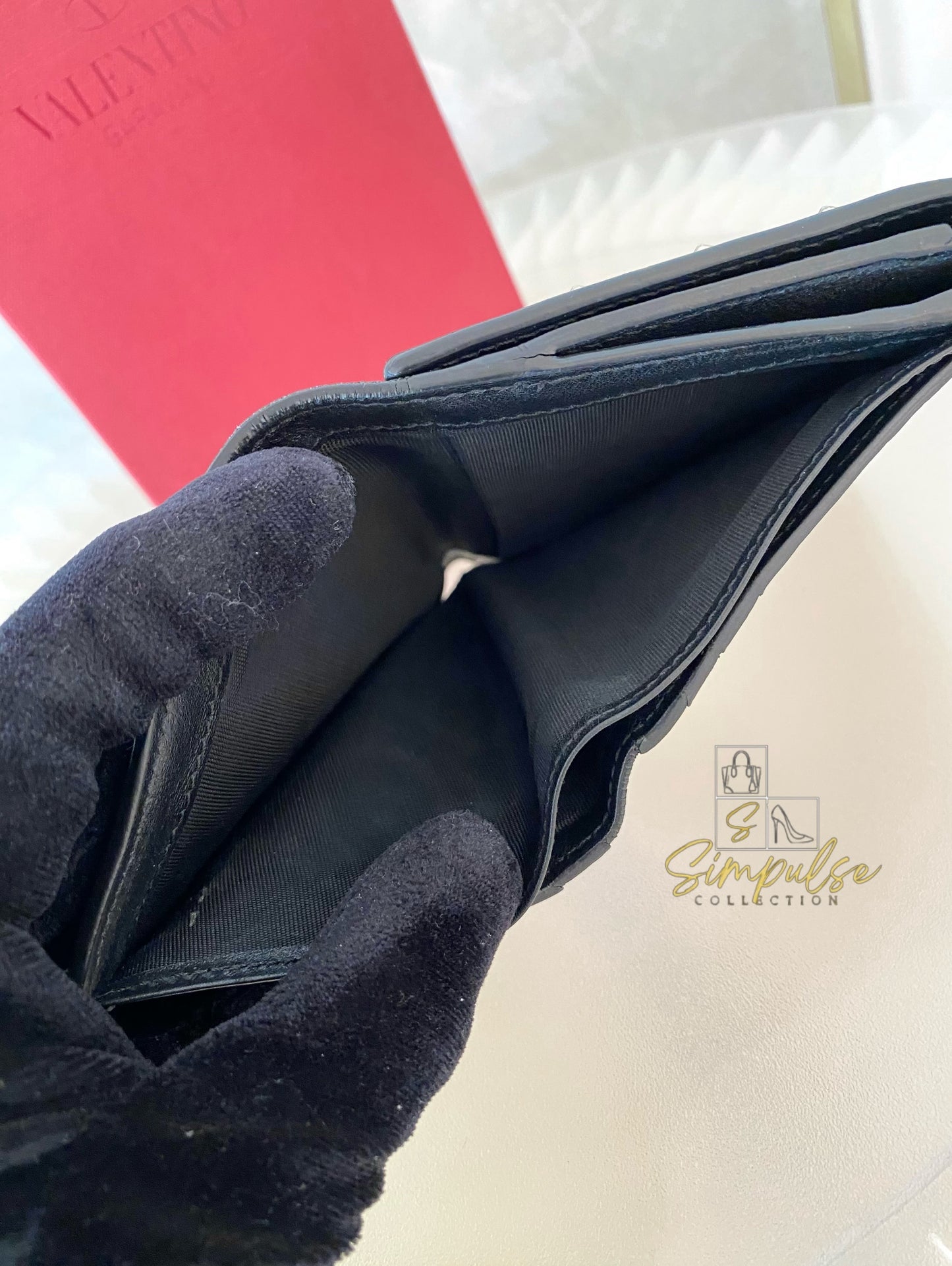 Valentino Garavani Bifold Black Calfskin