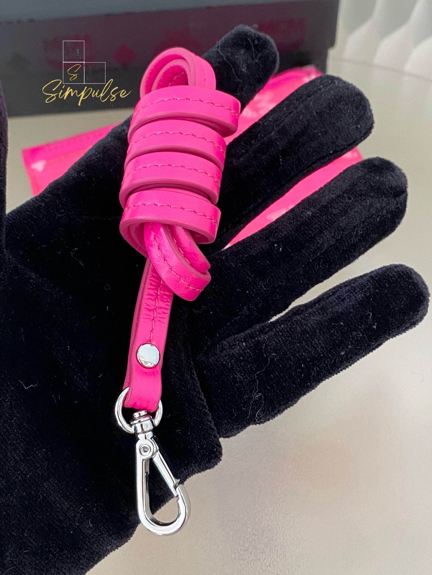 MCM Lanyard Card Holder Neon Pink Visetos Coated Canvas