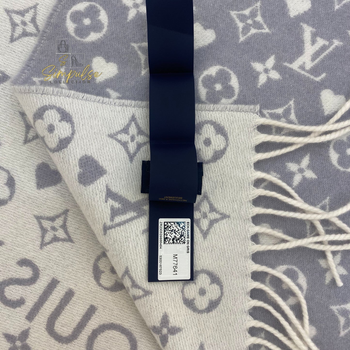 Louis Vuitton Blue and White Monogram Shawl