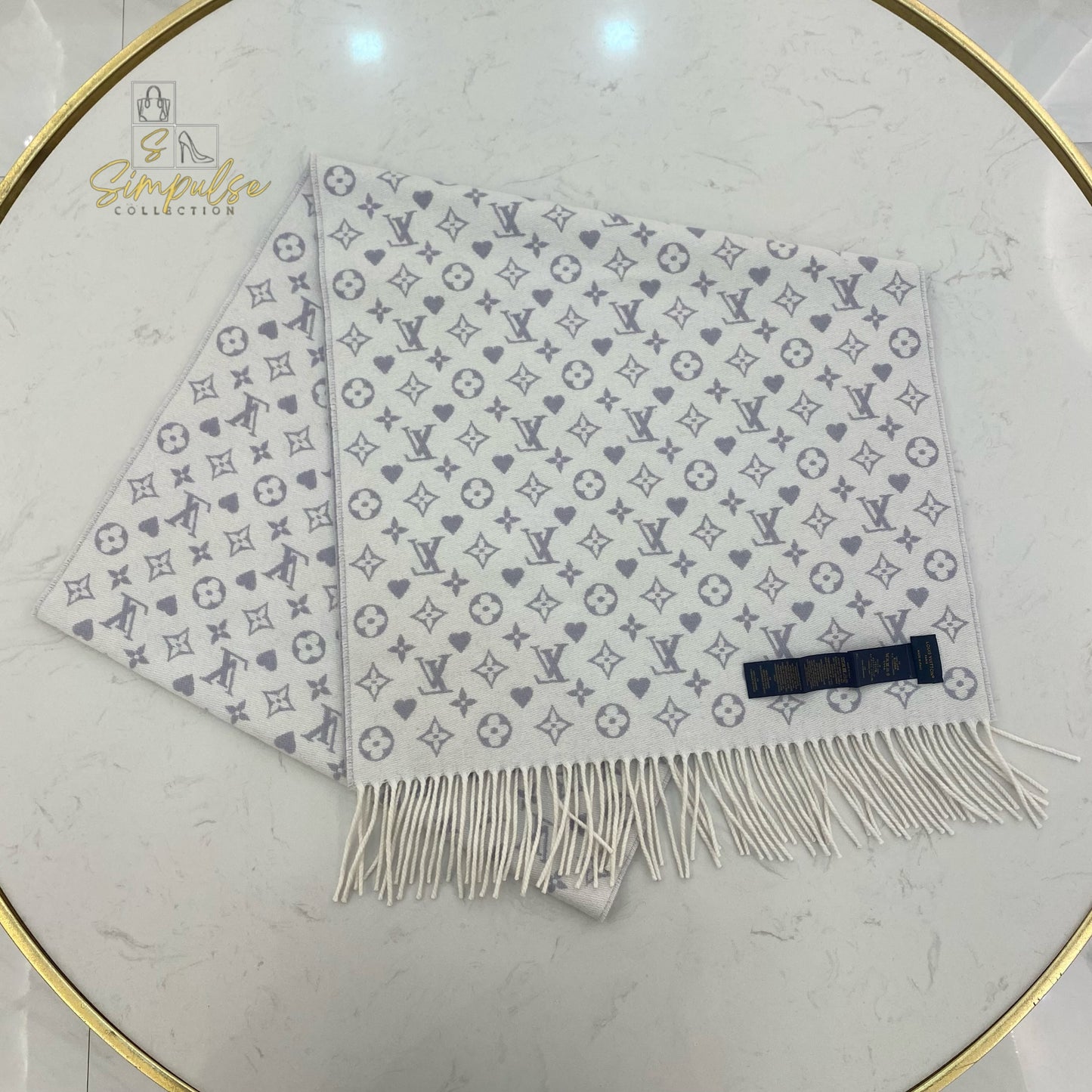 Louis Vuitton Blue and White Monogram Shawl