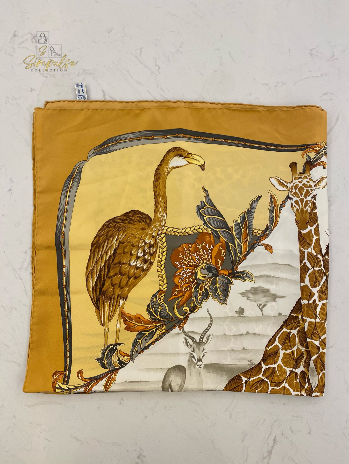 Salvatore Ferregamo Silk Scarf Safari Animal Motif