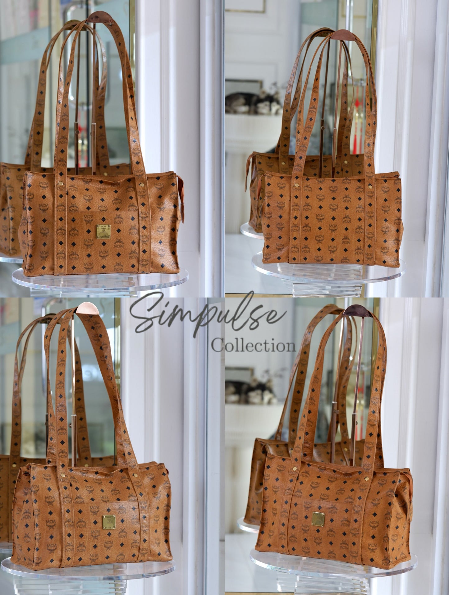 MCM Visetos Monogram Brown Tote Bag