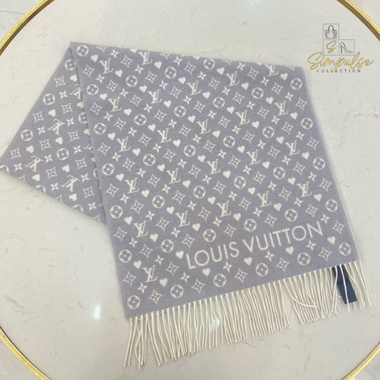 Louis Vuitton Blue and White Monogram Shawl