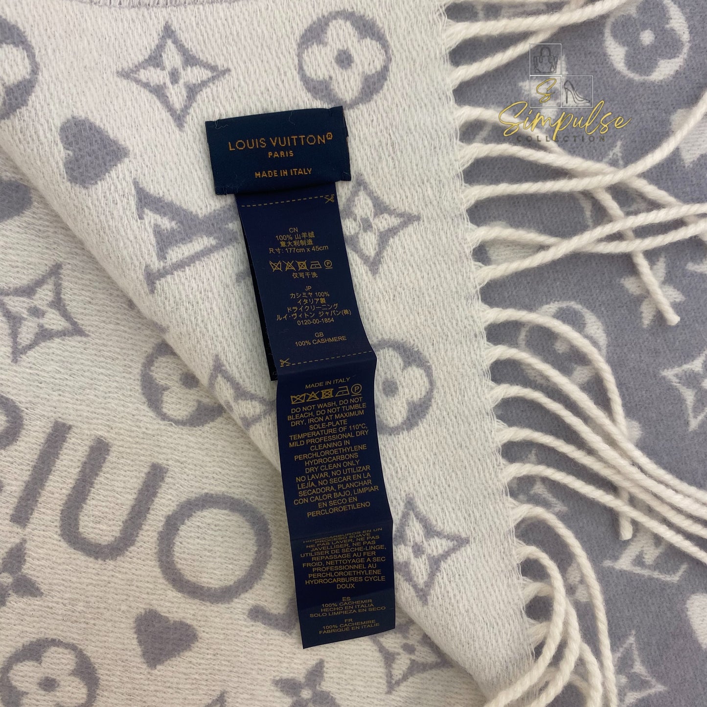 Louis Vuitton Blue and White Monogram Shawl
