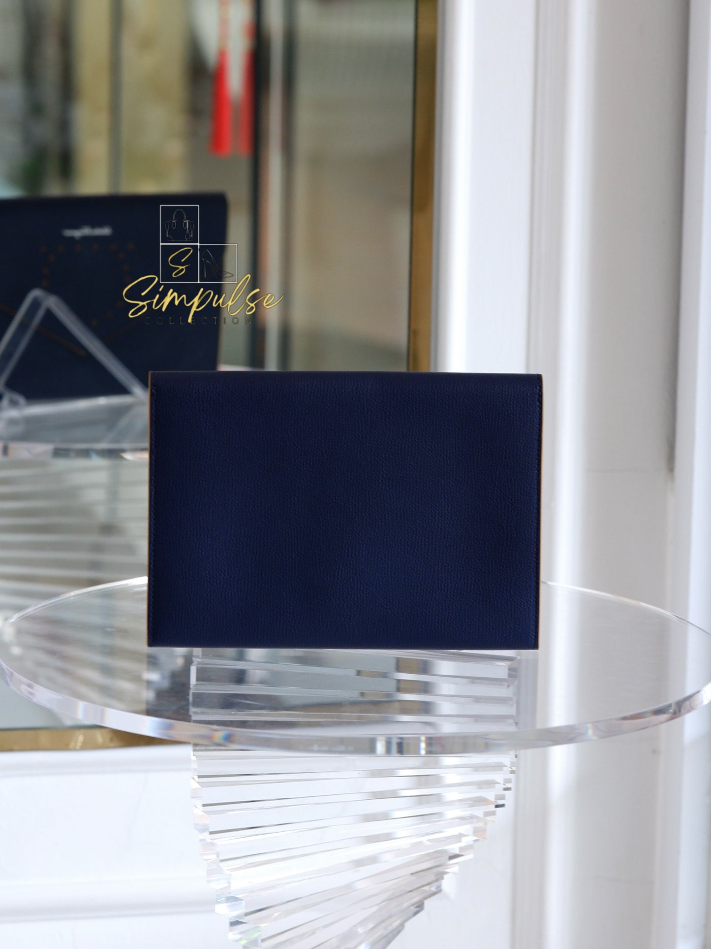 Salvatore Ferragamo Navy Blue Envelope