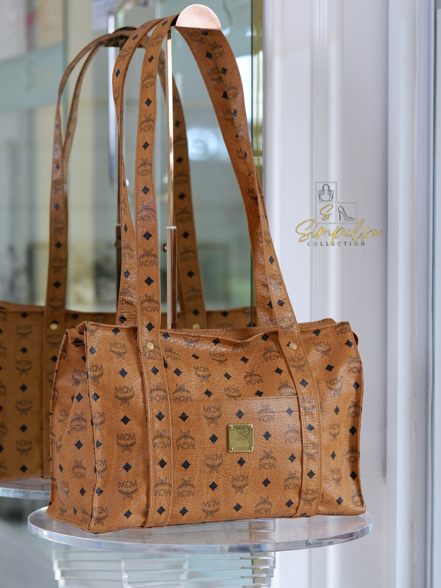 MCM Visetos Monogram Brown Tote Bag