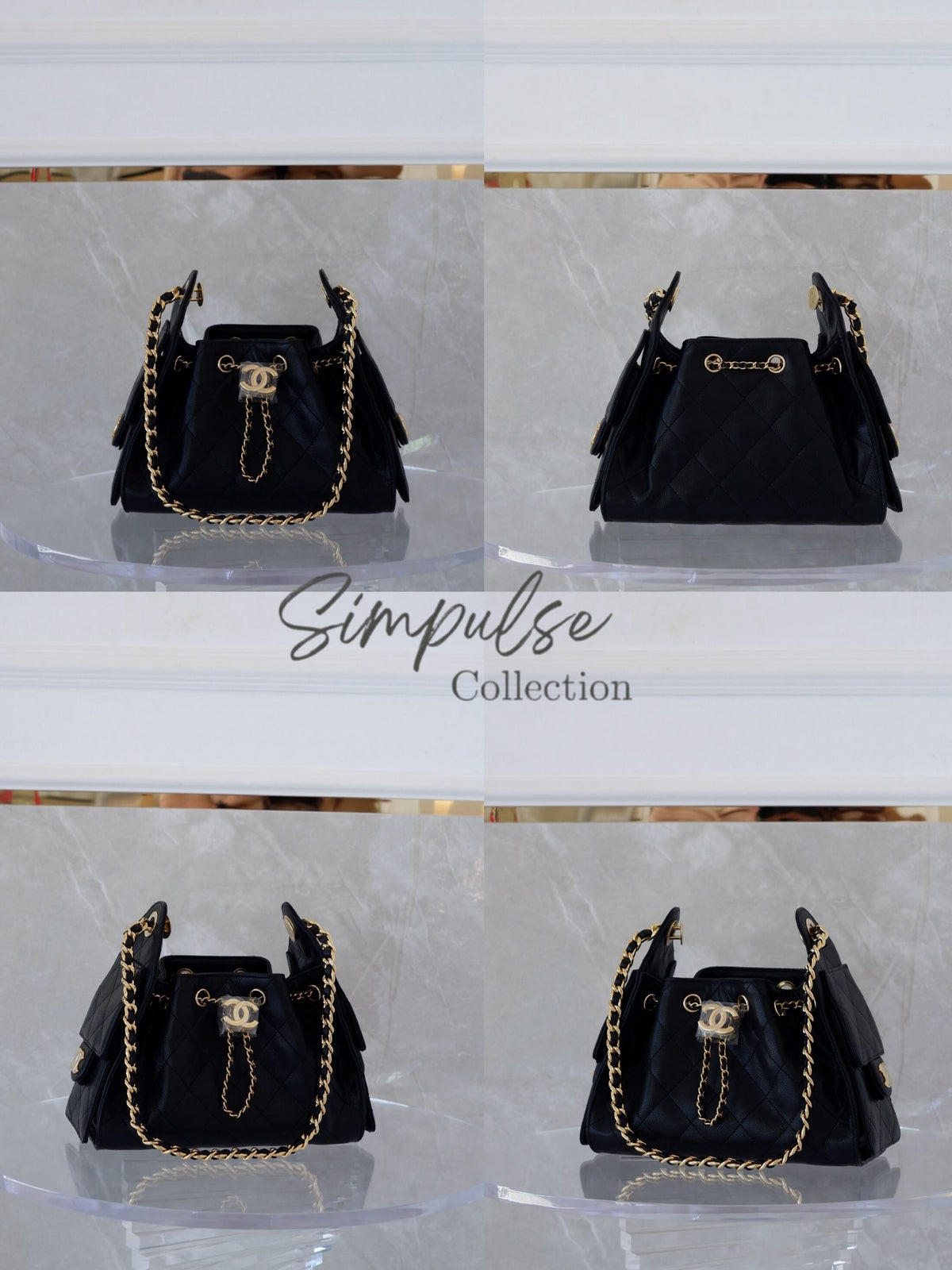 CHANEL C25 MINI CAVIAR BLACK GHW