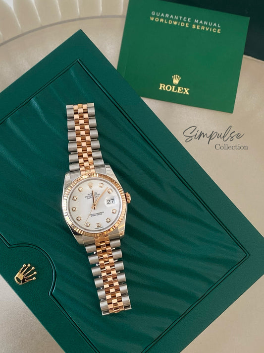 ROLEX DATEJUST TWO TONE ROSEGOLD W/ DIAMOND