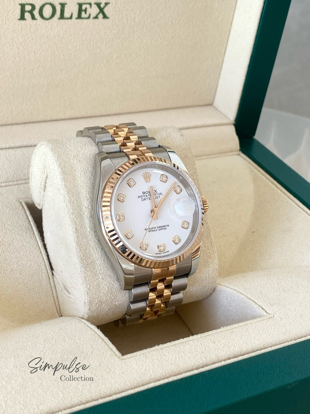 ROLEX DATEJUST TWO TONE ROSEGOLD W/ DIAMOND
