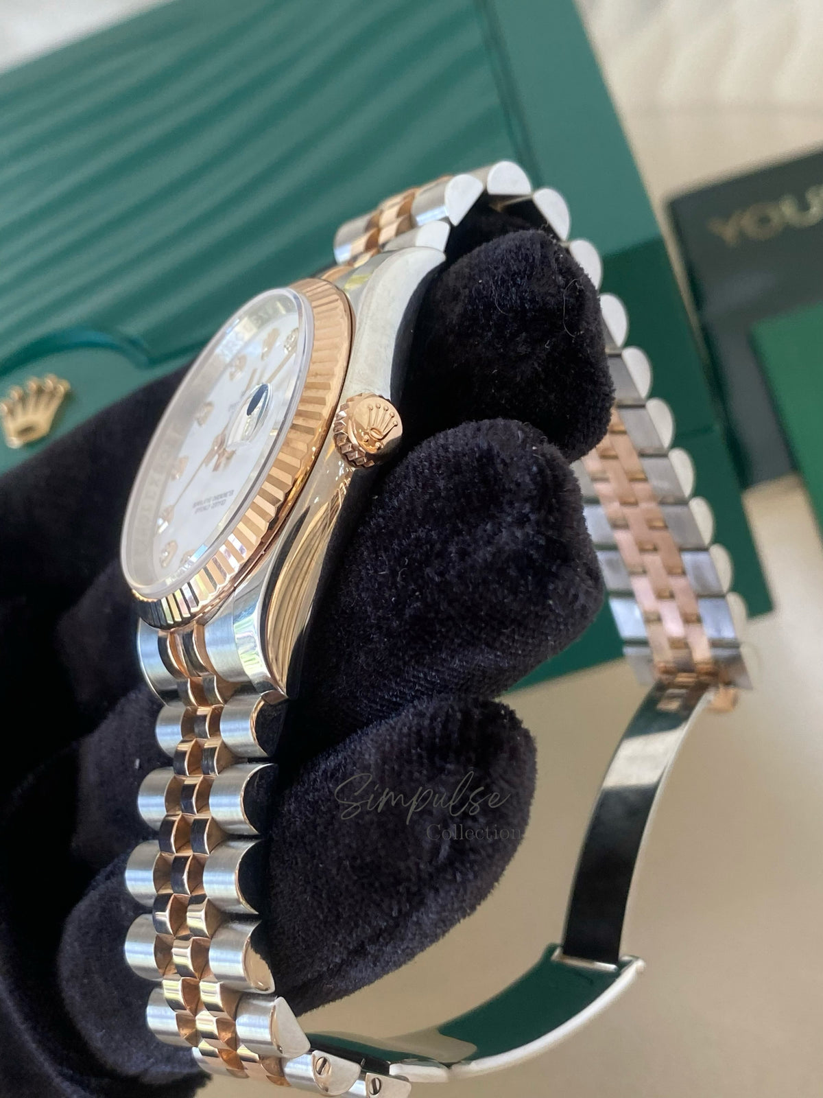 ROLEX DATEJUST TWO TONE ROSEGOLD W/ DIAMOND