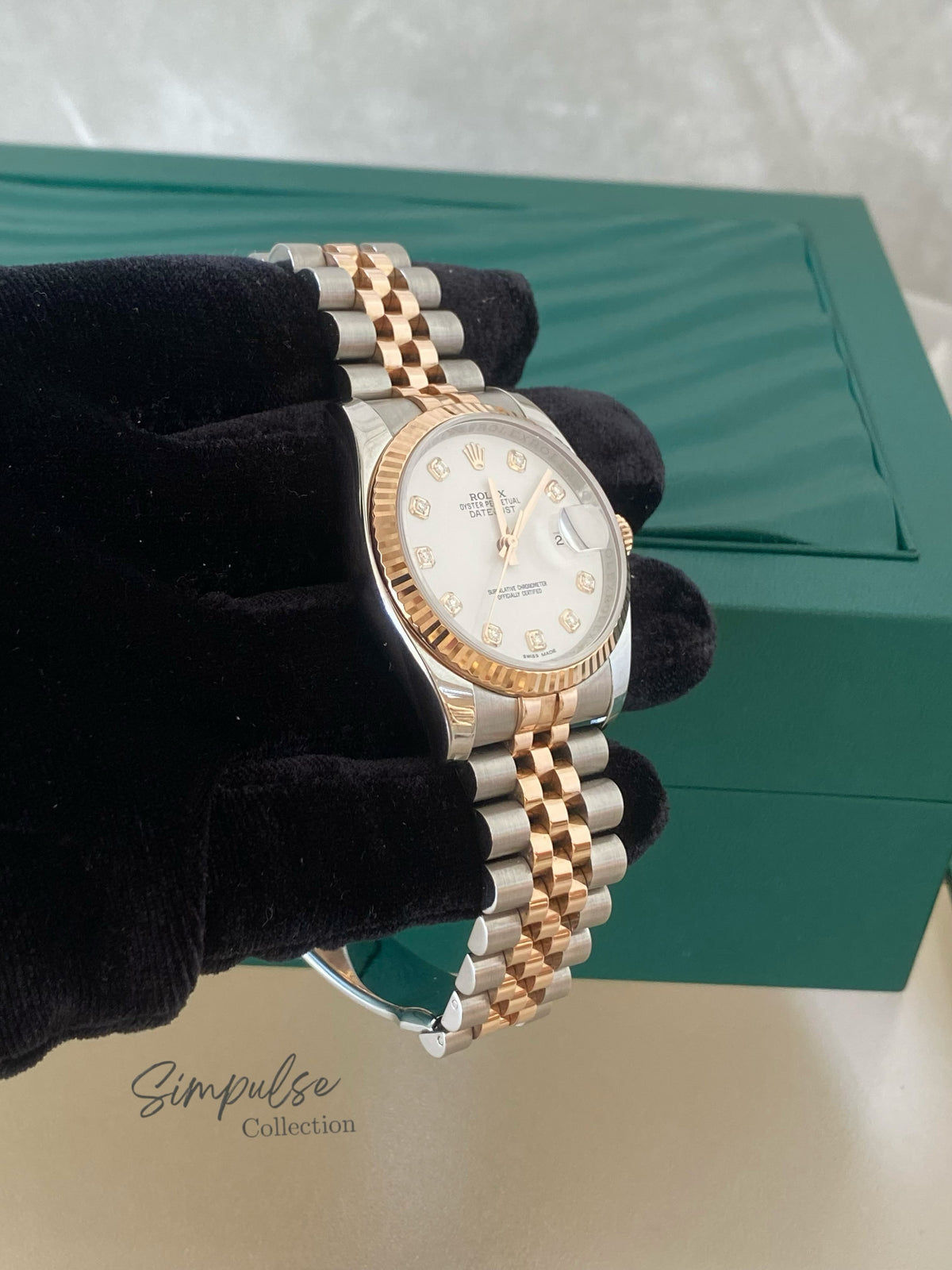 ROLEX DATEJUST TWO TONE ROSEGOLD W/ DIAMOND