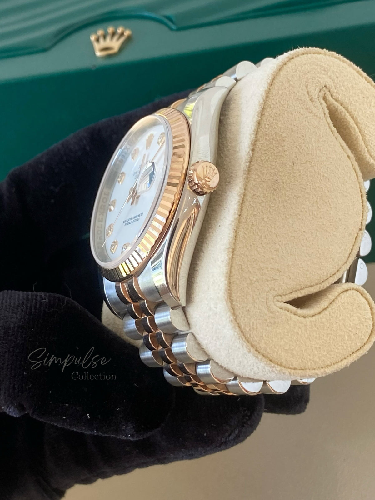 ROLEX DATEJUST TWO TONE ROSEGOLD W/ DIAMOND