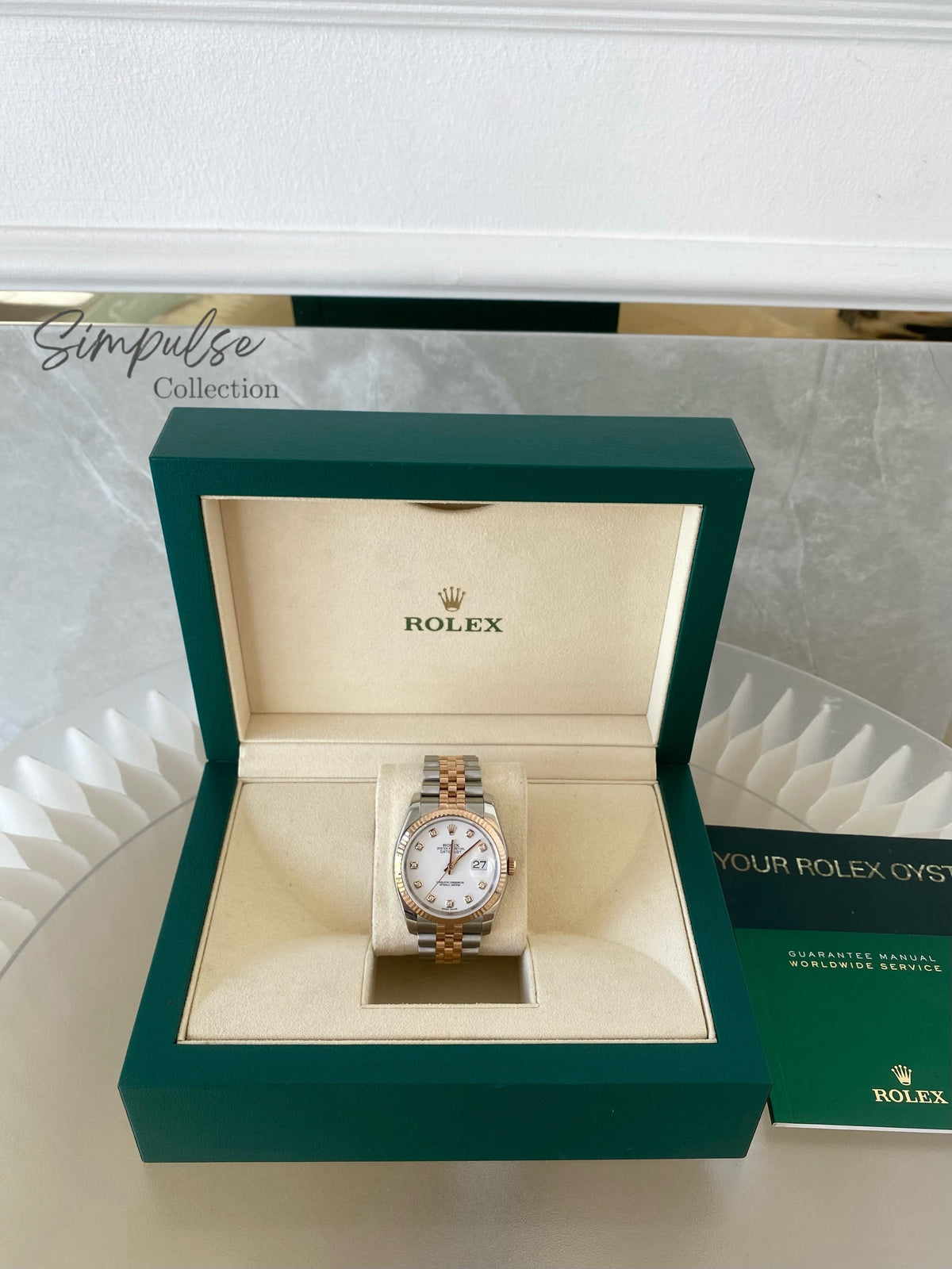 ROLEX DATEJUST TWO TONE ROSEGOLD W/ DIAMOND