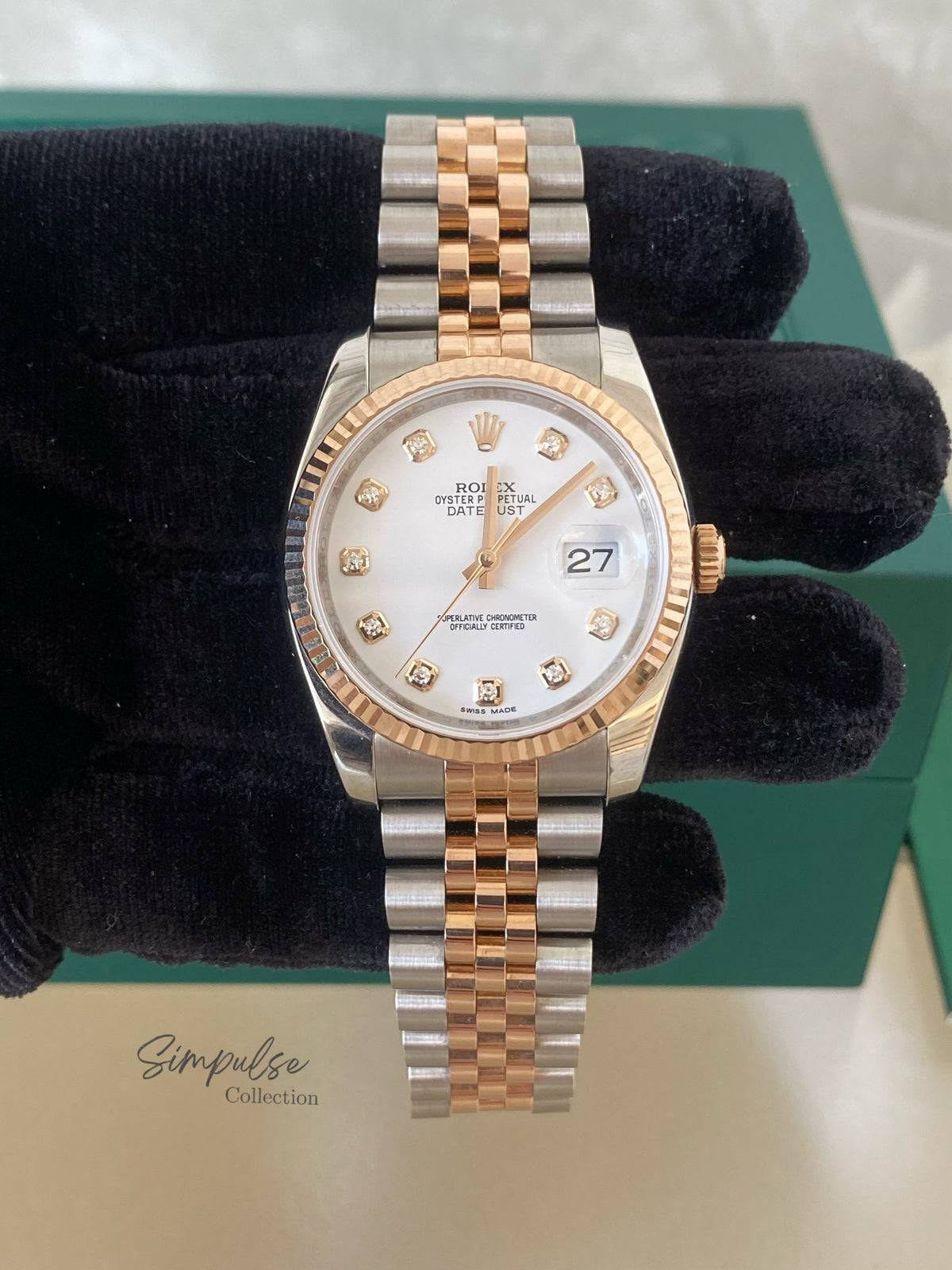 ROLEX DATEJUST TWO TONE ROSEGOLD W/ DIAMOND