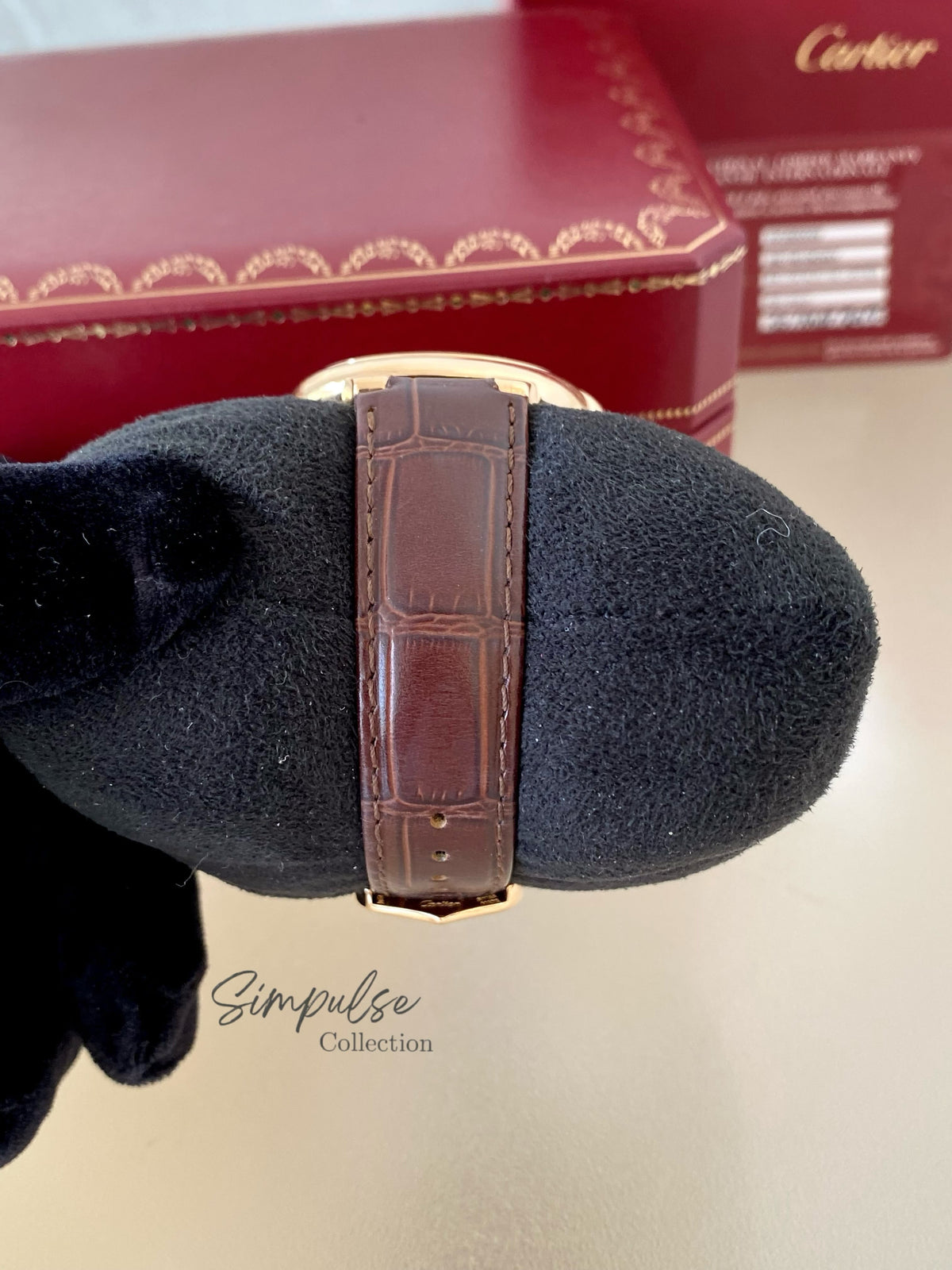 CARTIER BALLON BLEU ROSEGOLD W/ BROWN STRAP LEATHER