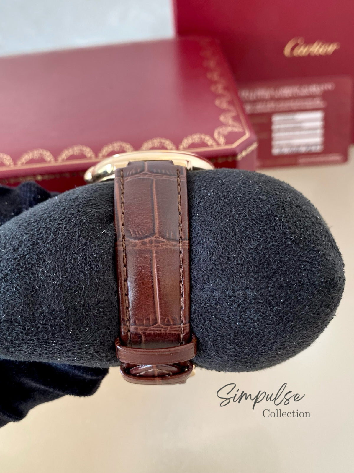 CARTIER BALLON BLEU ROSEGOLD W/ BROWN STRAP LEATHER