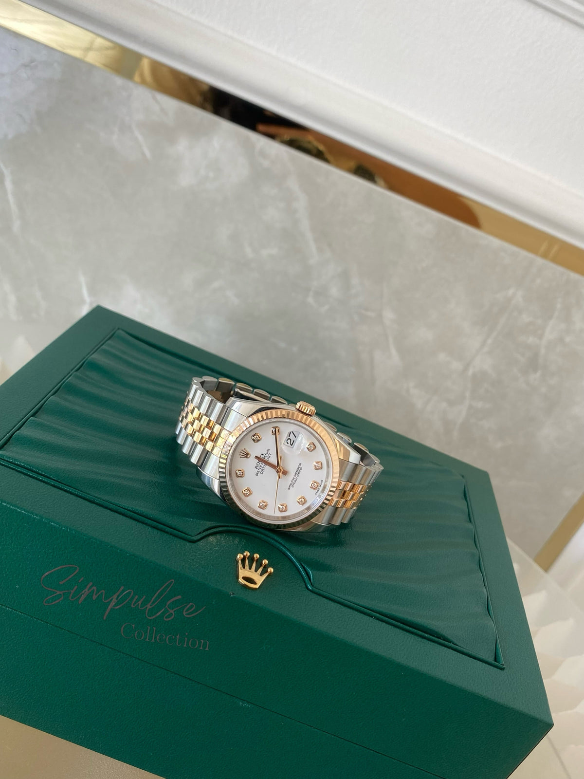 ROLEX DATEJUST TWO TONE ROSEGOLD W/ DIAMOND