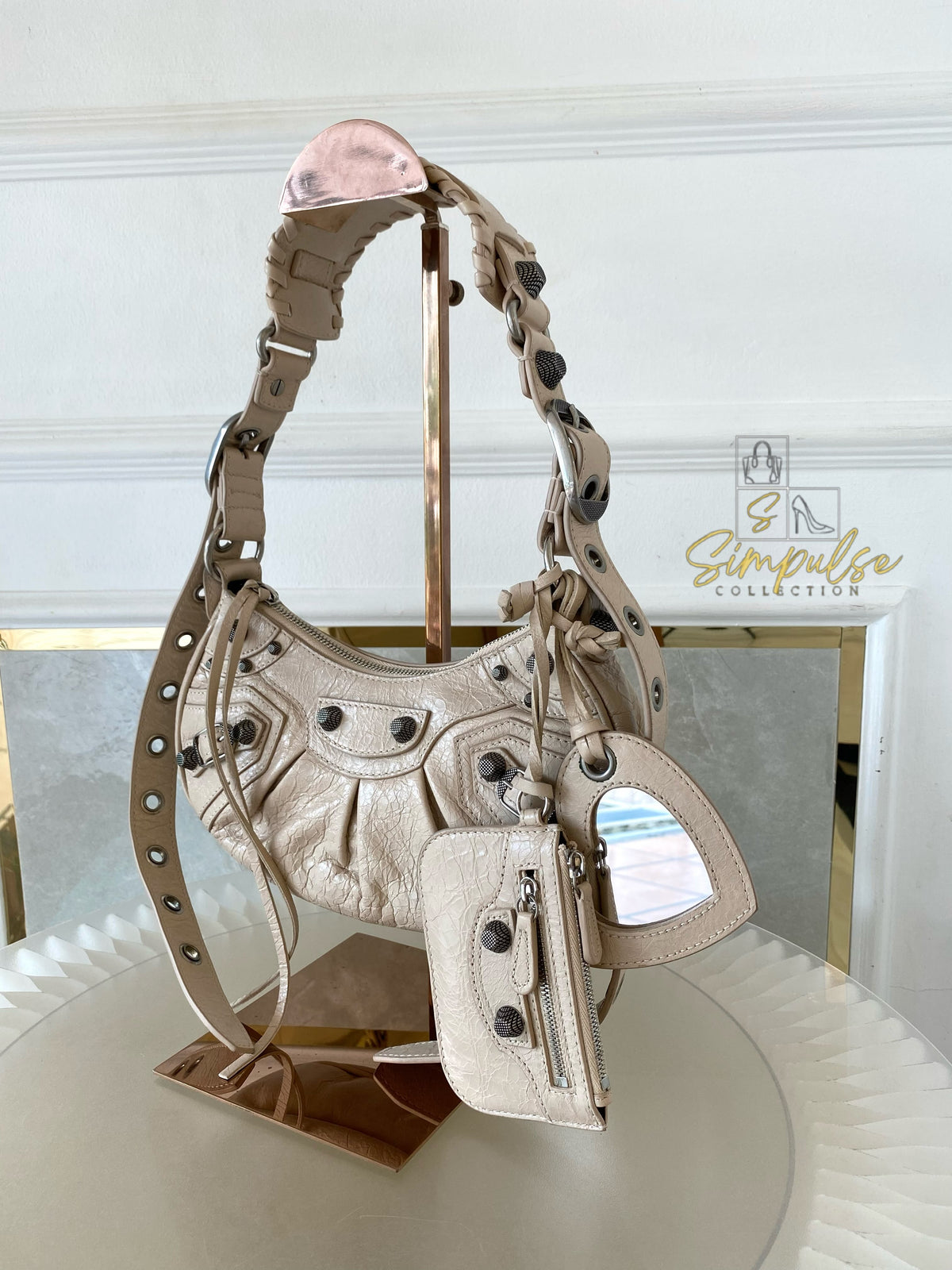 BALENCIAGA LE CAGOLE Xs SHOULDER BAG LAMBSKIN