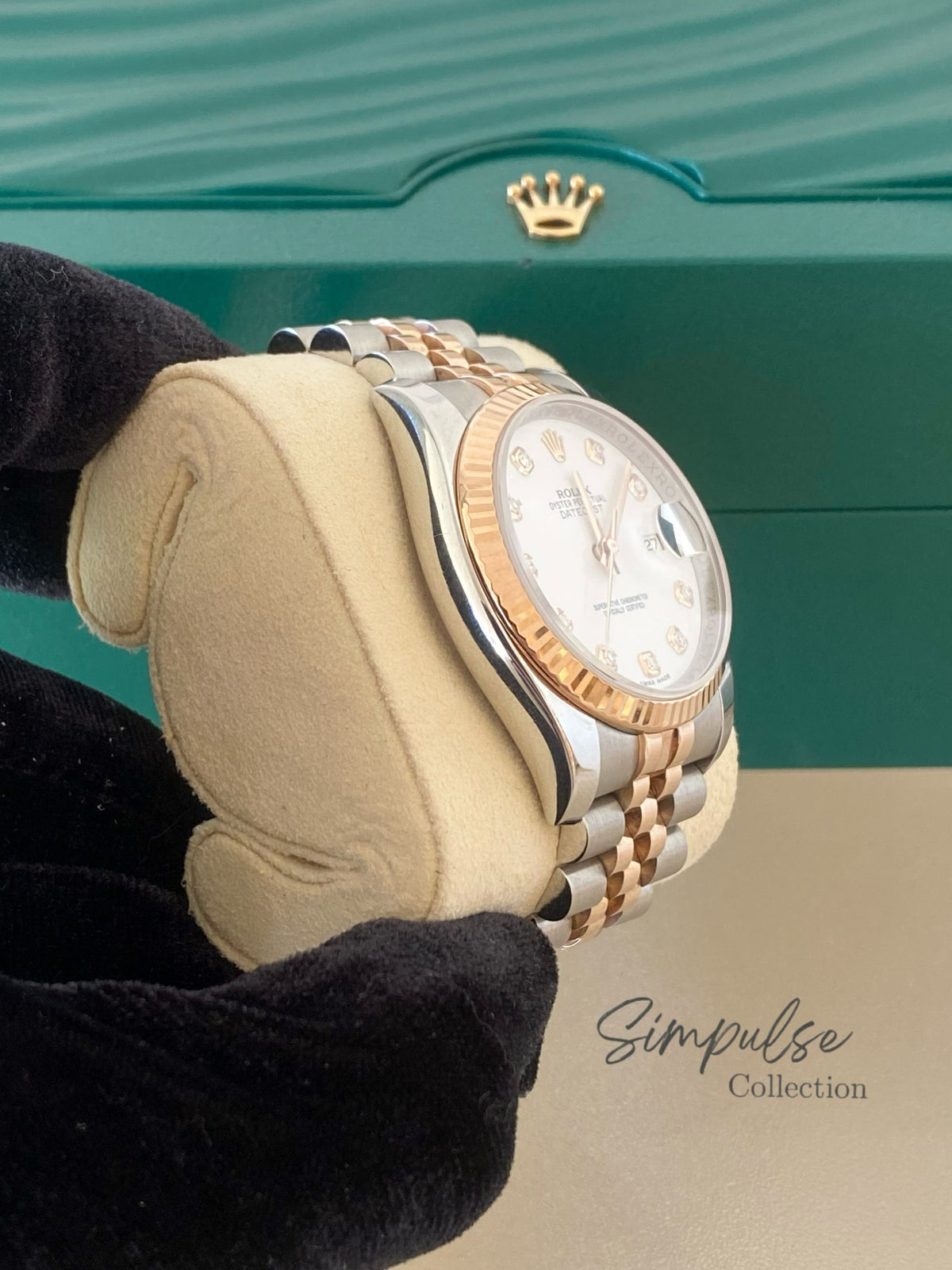 ROLEX DATEJUST TWO TONE ROSEGOLD W/ DIAMOND