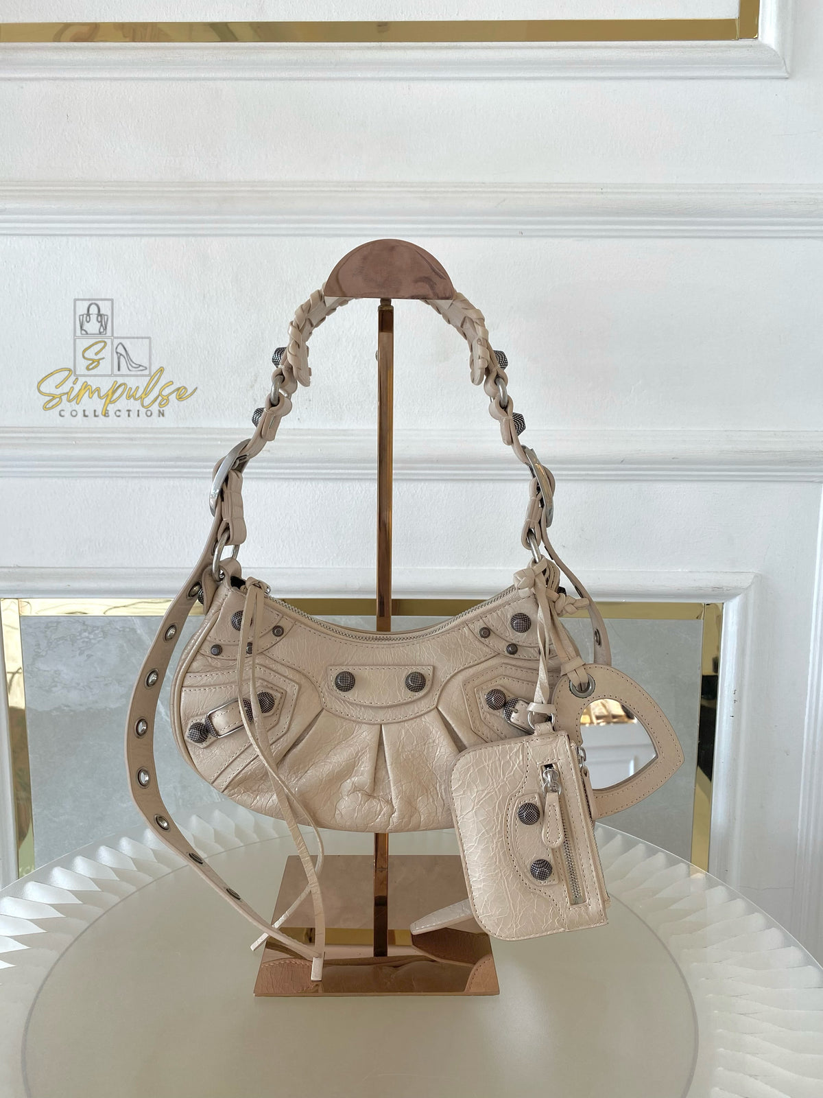 BALENCIAGA LE CAGOLE Xs SHOULDER BAG LAMBSKIN