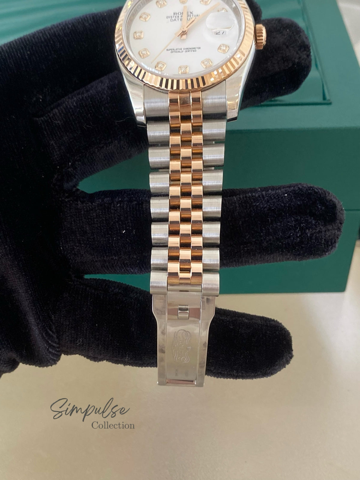 ROLEX DATEJUST TWO TONE ROSEGOLD W/ DIAMOND