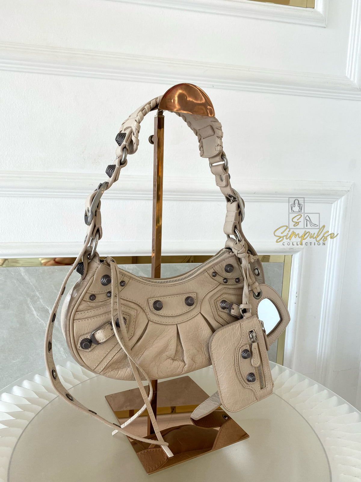 BALENCIAGA LE CAGOLE Xs SHOULDER BAG LAMBSKIN