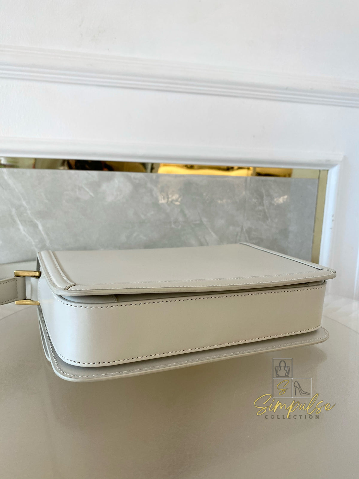 Yves Saint Laurent Smooth Calfskin Solferino Satchel in Ivory
