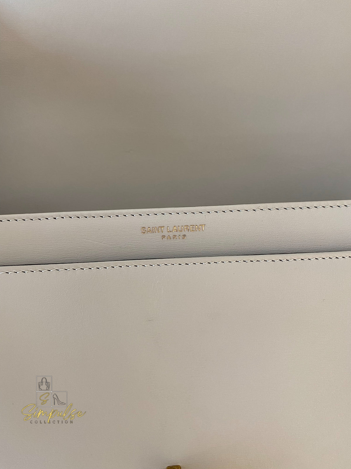 Yves Saint Laurent Smooth Calfskin Solferino Satchel in Ivory