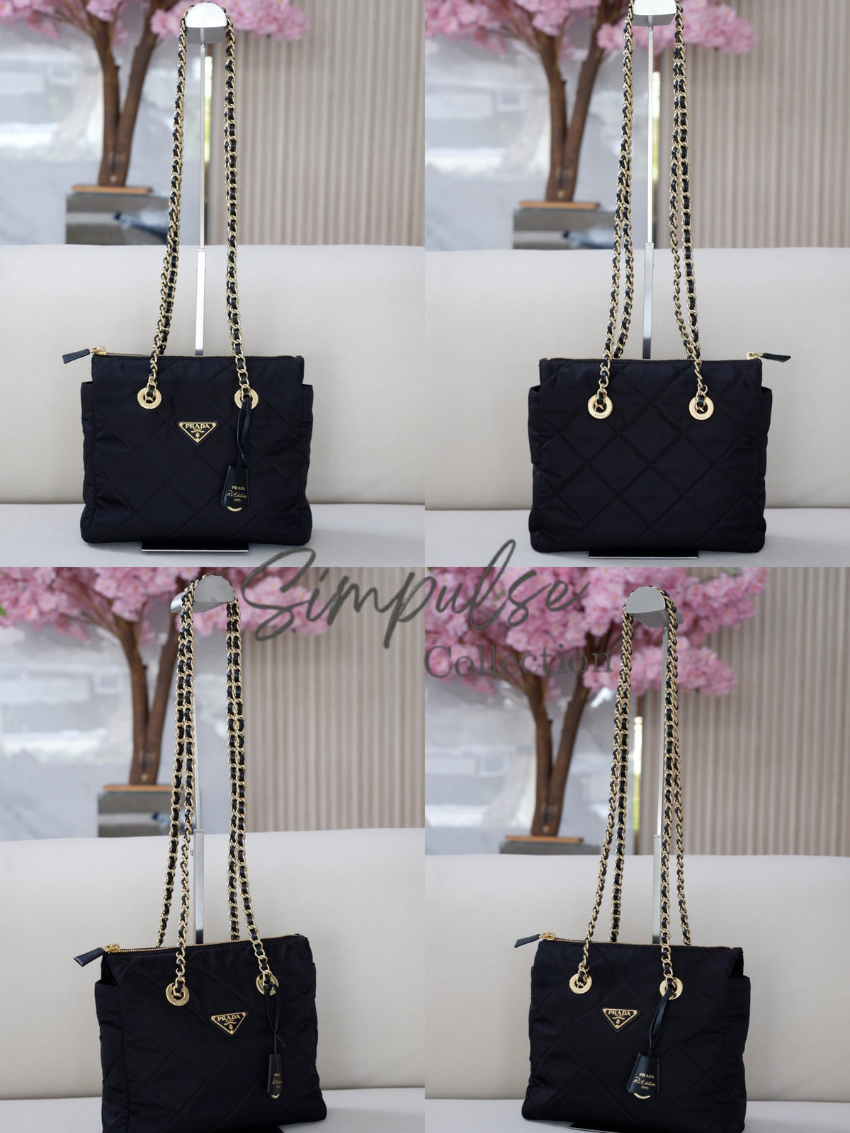RE-NYLON IMPUNTO QUILTED RE-EDITION 1995 CHAIN SHOULDER BAG