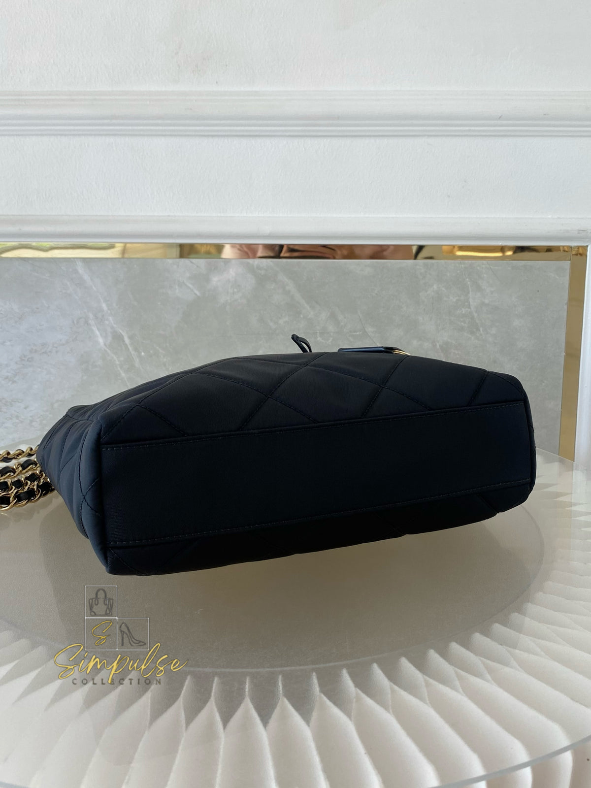 RE-NYLON IMPUNTO QUILTED RE-EDITION 1995 CHAIN SHOULDER BAG