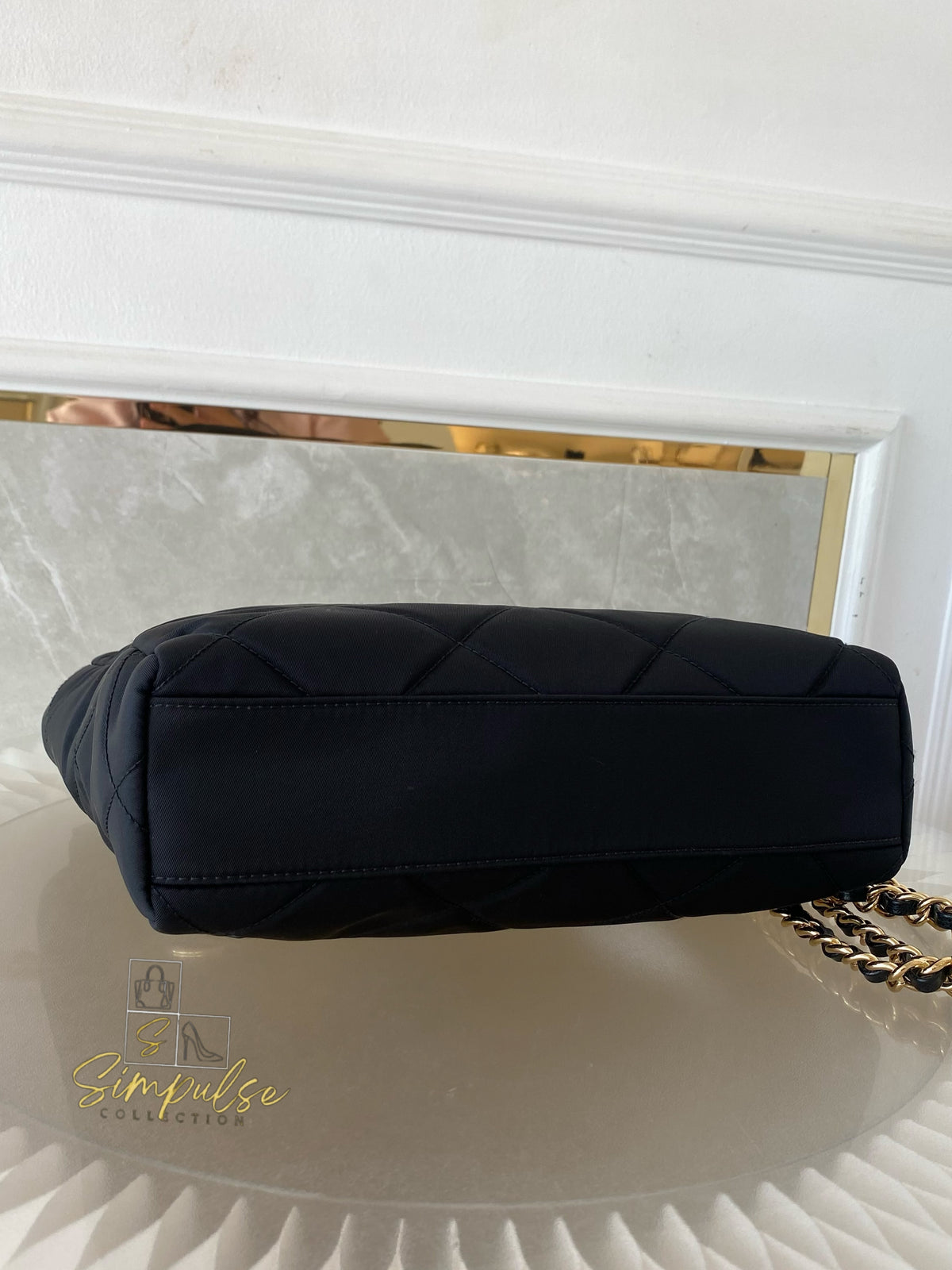RE-NYLON IMPUNTO QUILTED RE-EDITION 1995 CHAIN SHOULDER BAG