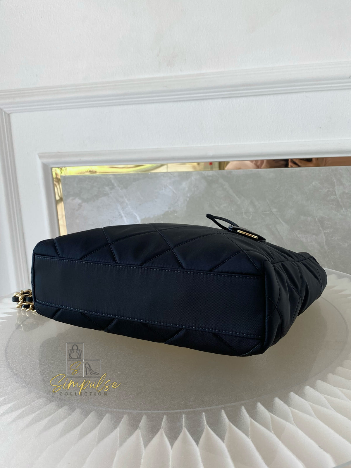 RE-NYLON IMPUNTO QUILTED RE-EDITION 1995 CHAIN SHOULDER BAG