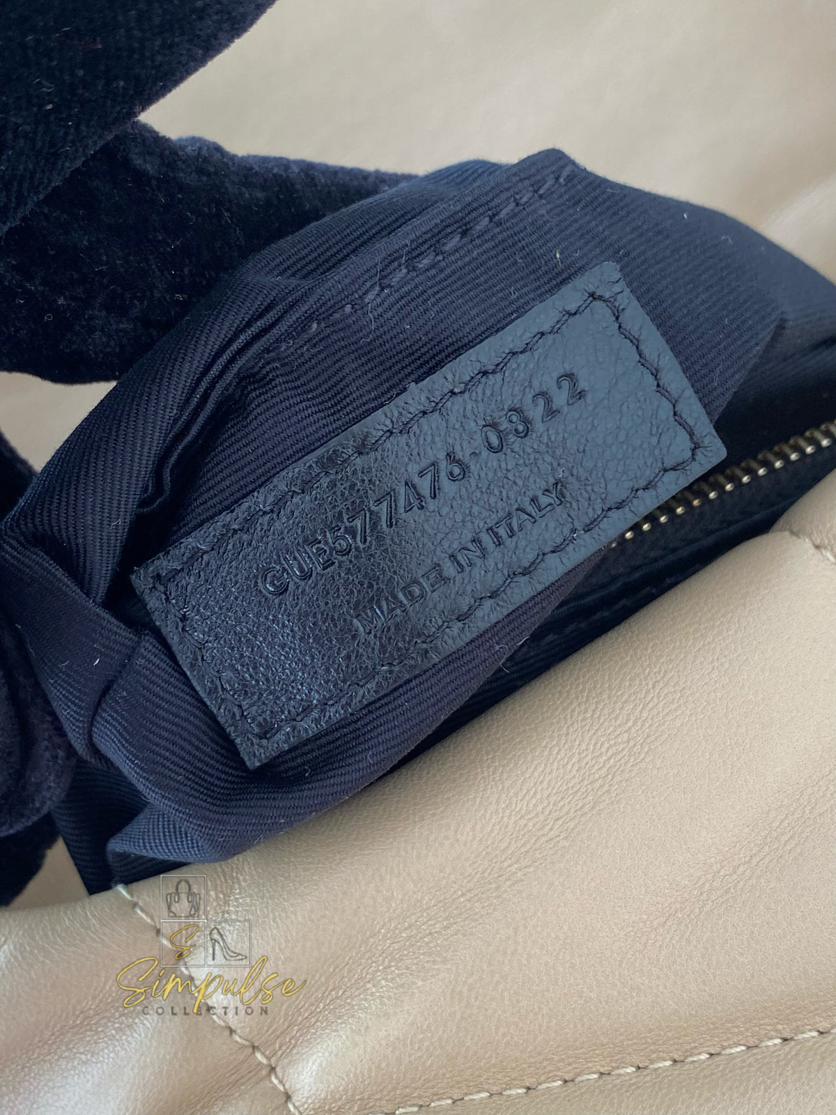 YVES SAINT LAURENT LOULOU PUFFER LAMBSKIN BEIGE GHW