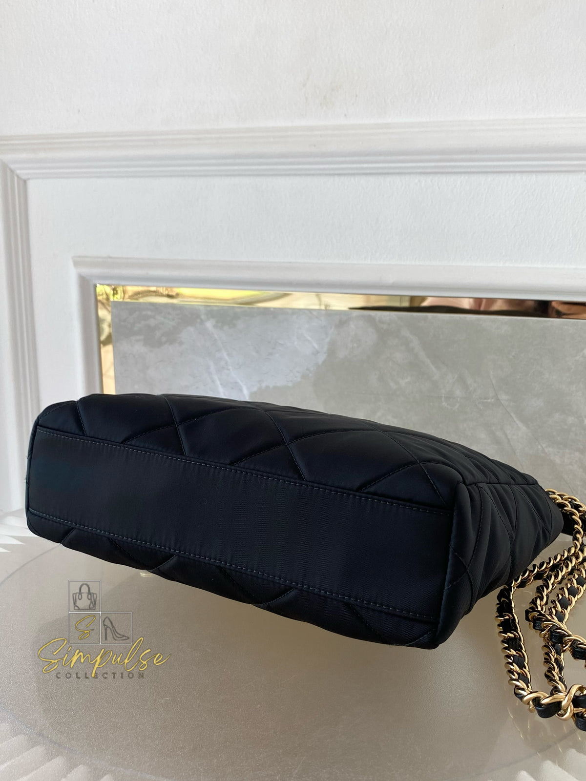 RE-NYLON IMPUNTO QUILTED RE-EDITION 1995 CHAIN SHOULDER BAG