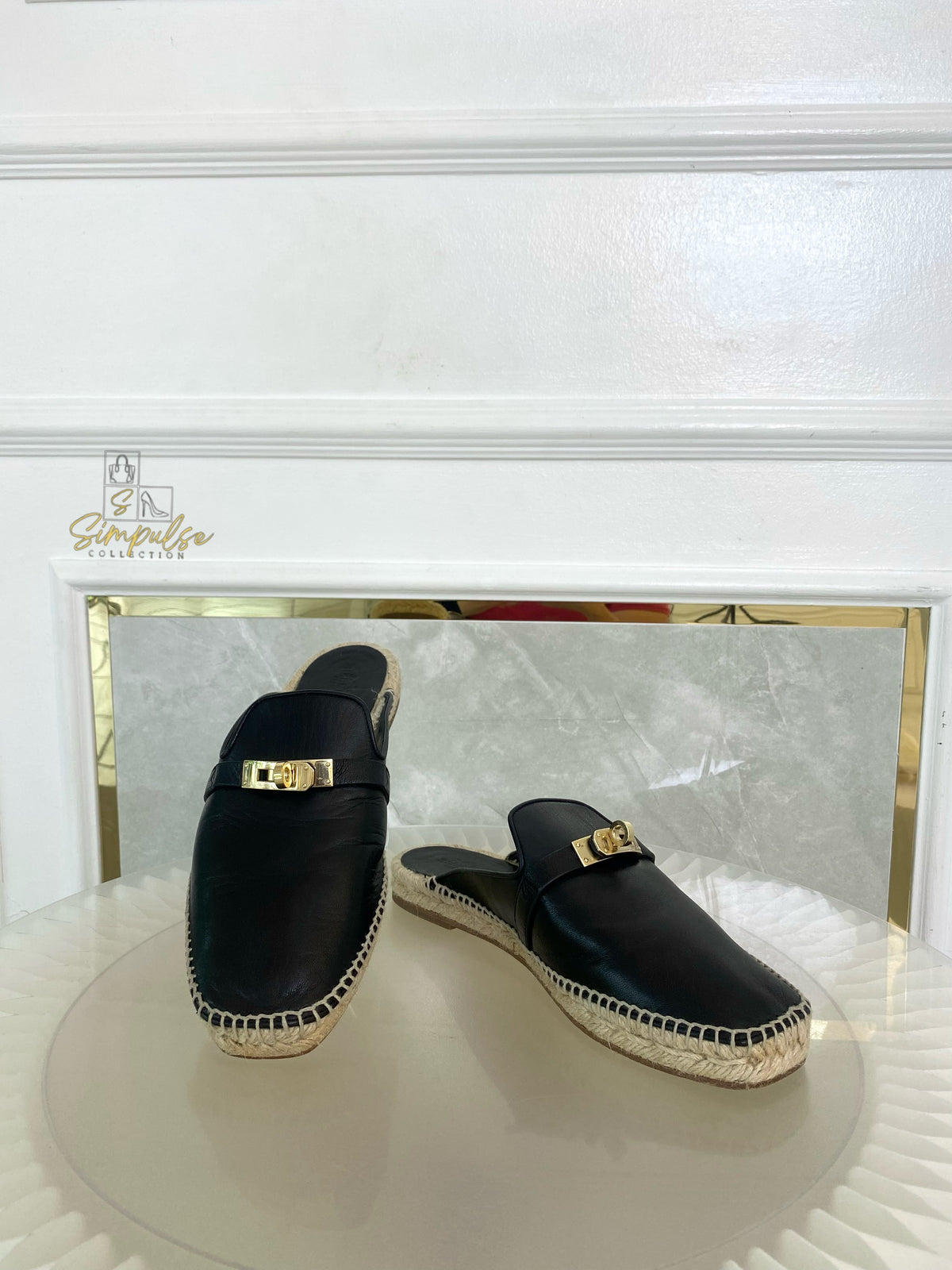HERMES FERIA ESPADRILLE BLACK