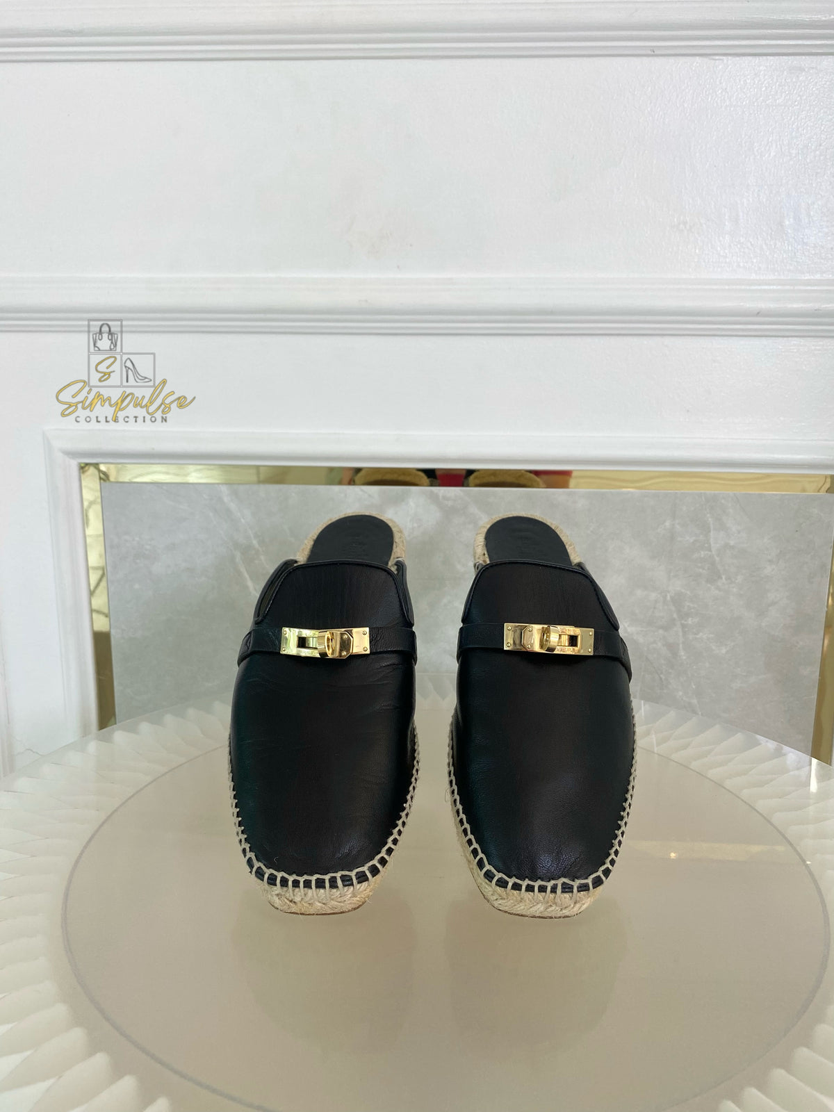 HERMES FERIA ESPADRILLE BLACK