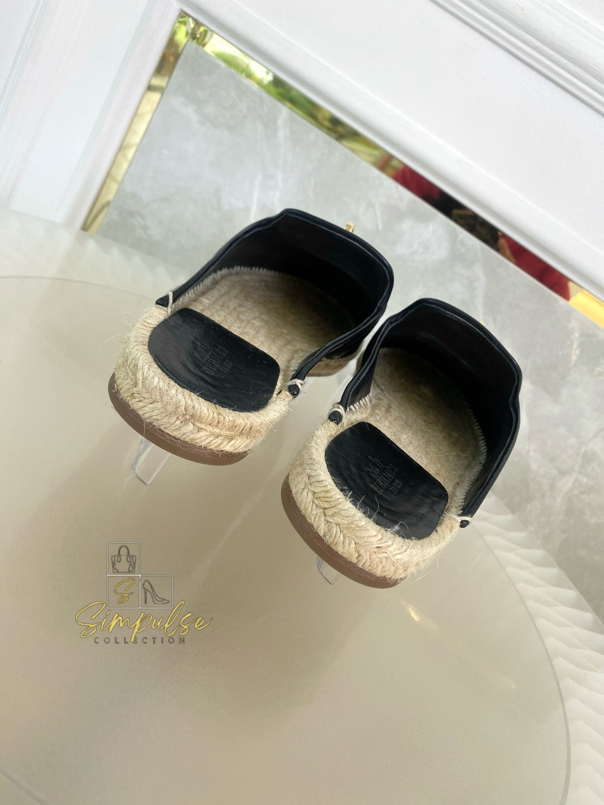 HERMES FERIA ESPADRILLE BLACK