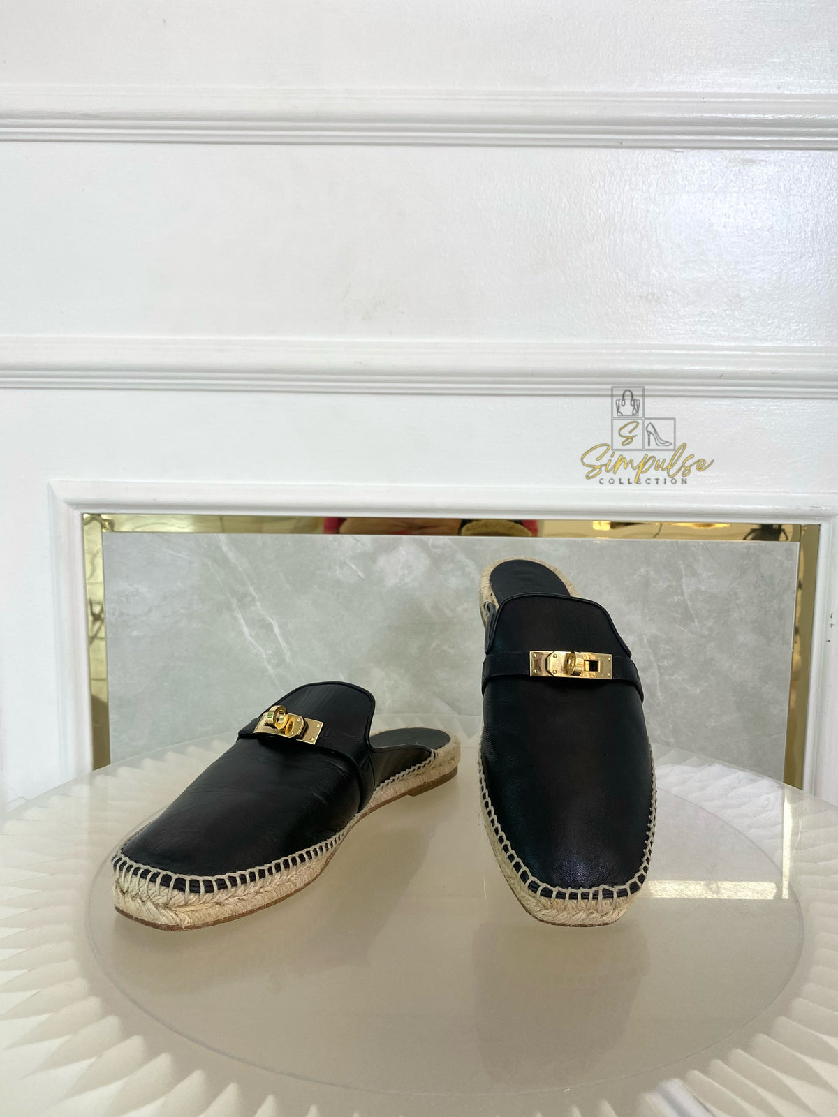 HERMES FERIA ESPADRILLE BLACK