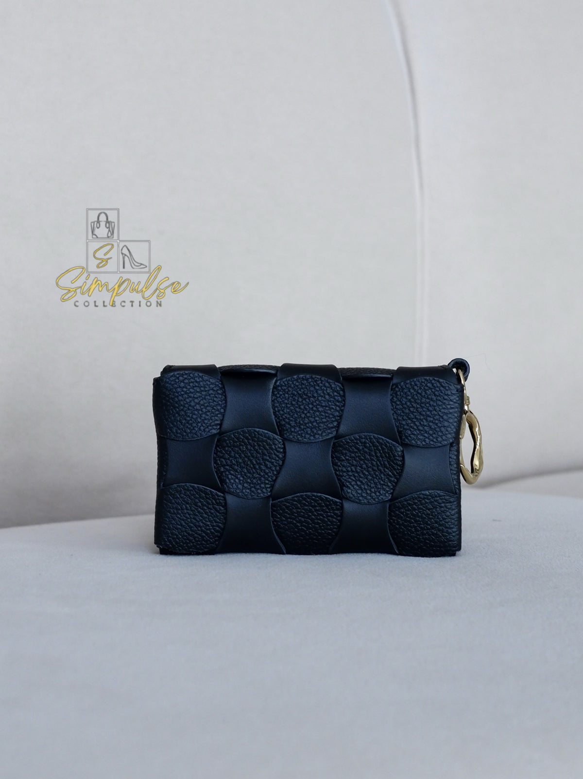 POLENE NEITI DUO CARD HOLDER in BLACK