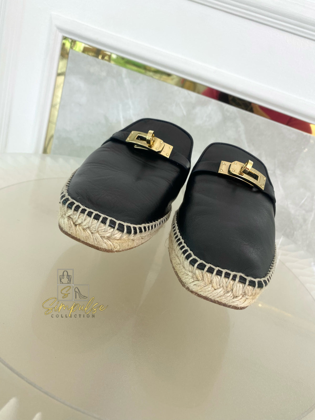 HERMES FERIA ESPADRILLE BLACK