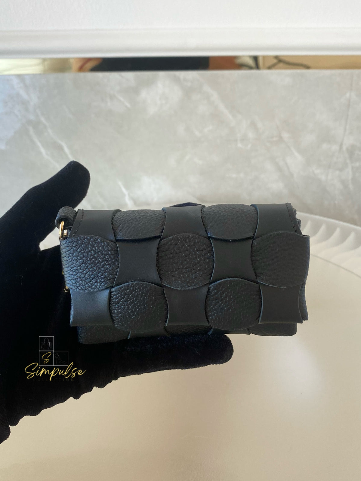 POLENE NEITI DUO CARD HOLDER in BLACK