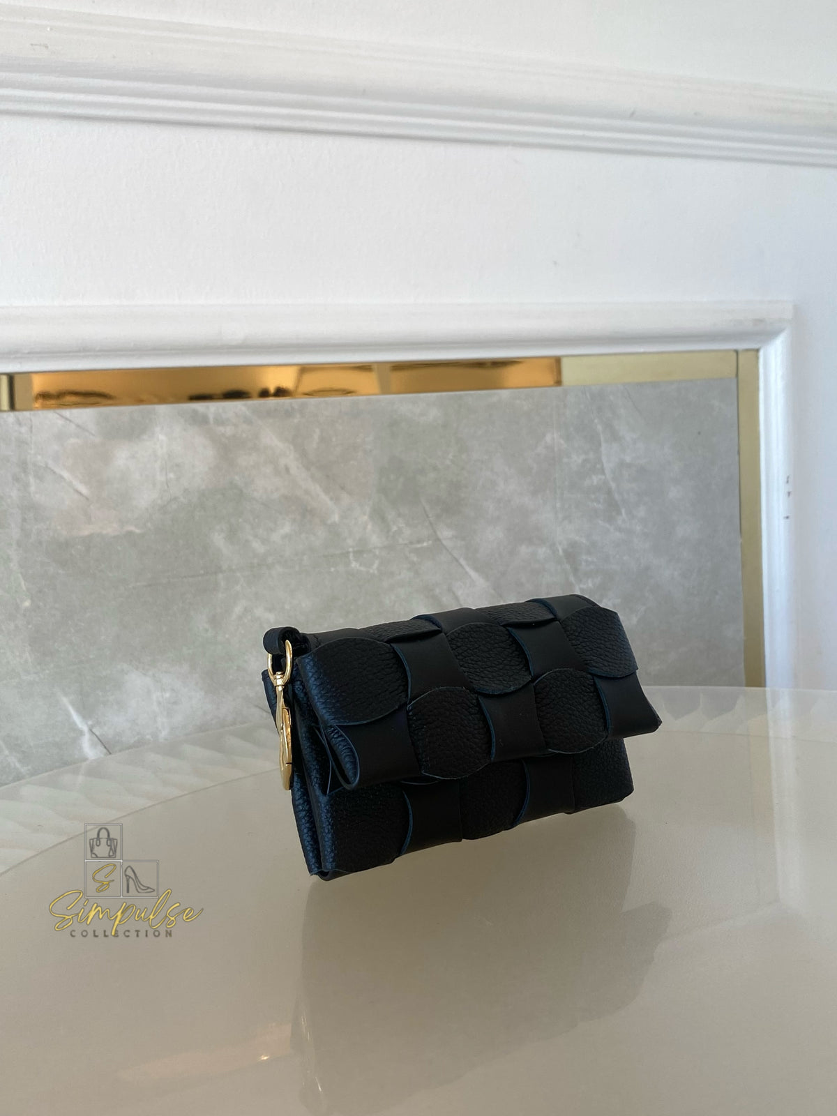 POLENE NEITI DUO CARD HOLDER in BLACK