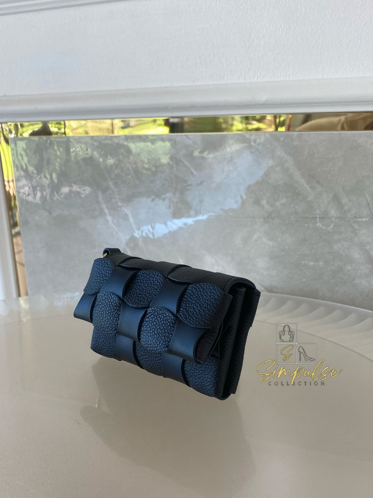 POLENE NEITI DUO CARD HOLDER in BLACK