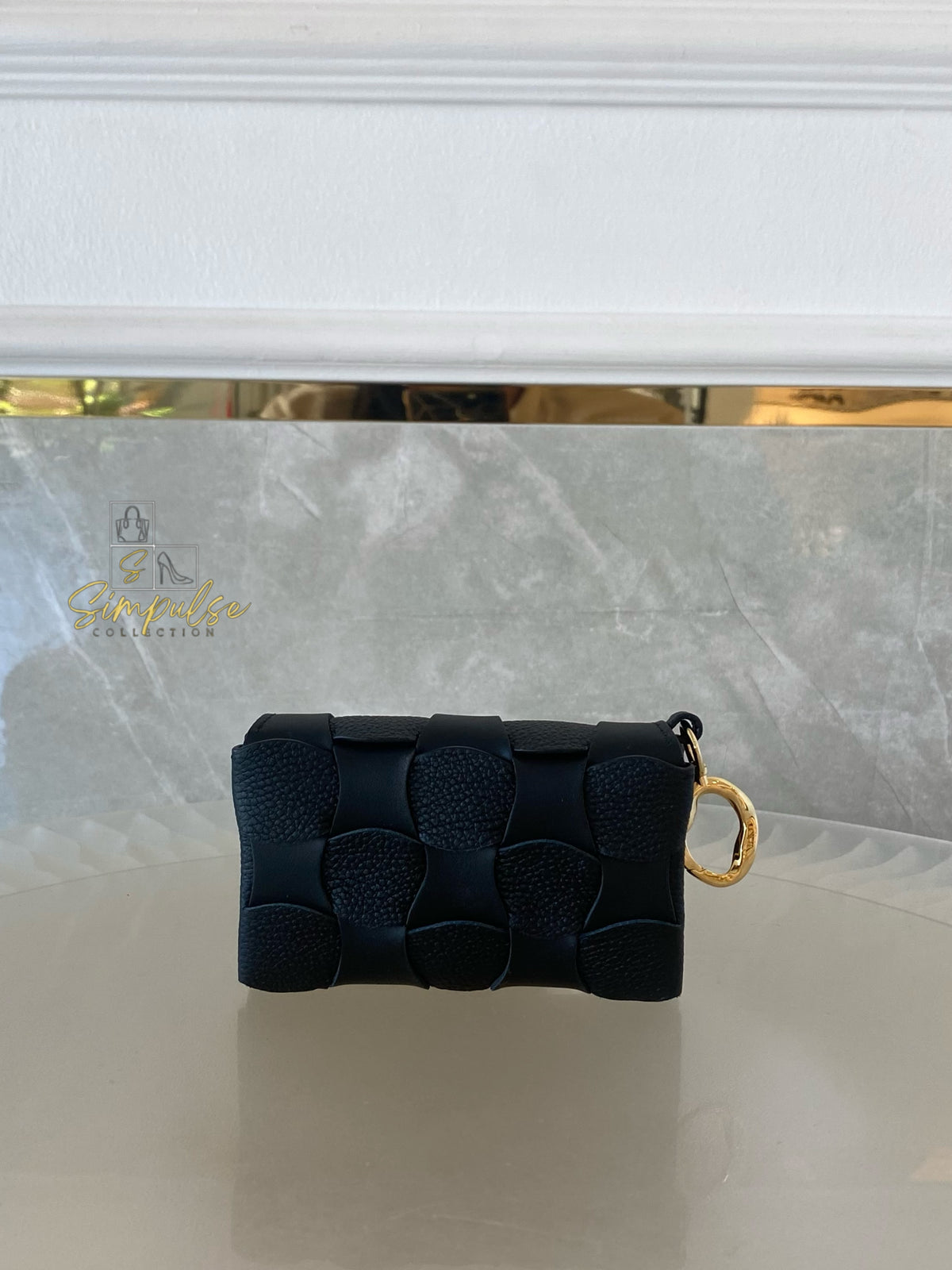 POLENE NEITI DUO CARD HOLDER in BLACK