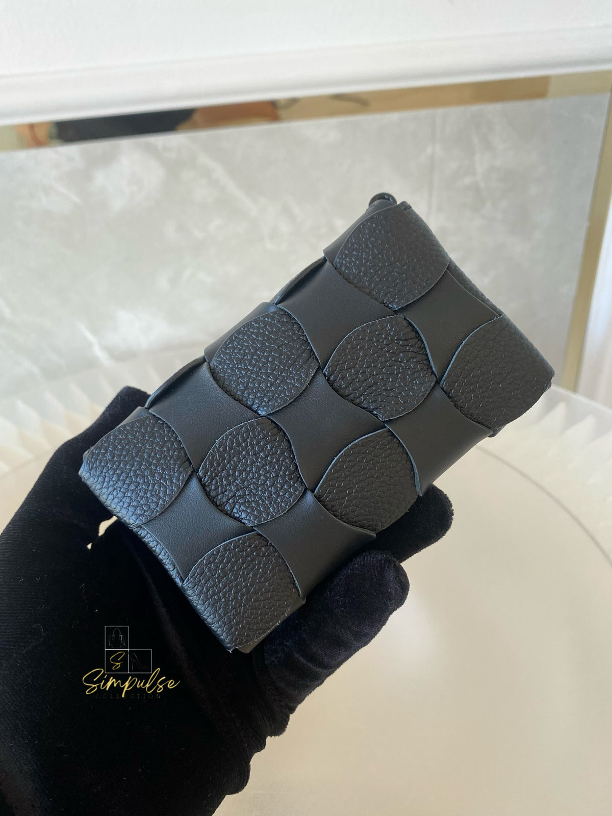 POLENE NEITI DUO CARD HOLDER in BLACK