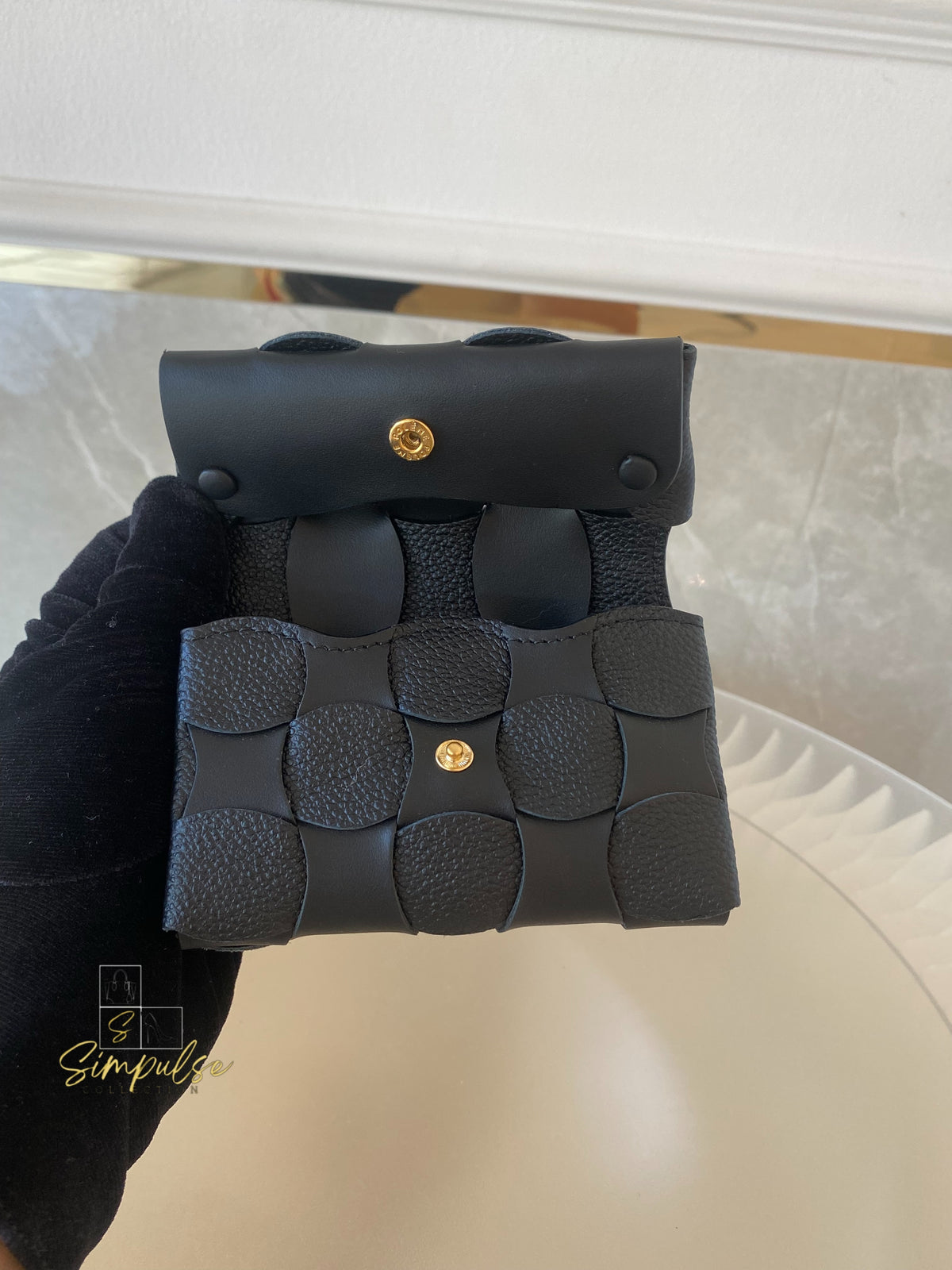POLENE NEITI DUO CARD HOLDER in BLACK
